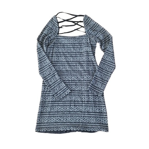 Free People Black and Gray Mini Dress - Picture 3 of 5